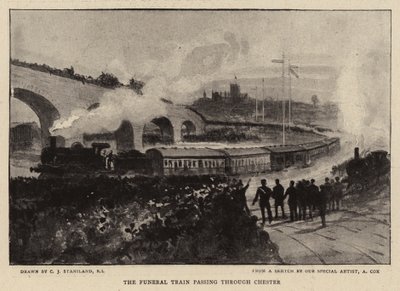 El tren funerario pasando por Chester de Charles J. Staniland